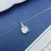 Серебряное ожерелье S925 с квадратным фианитом: Корейский стиль, Легкая роскошь, Универсальная женская мода