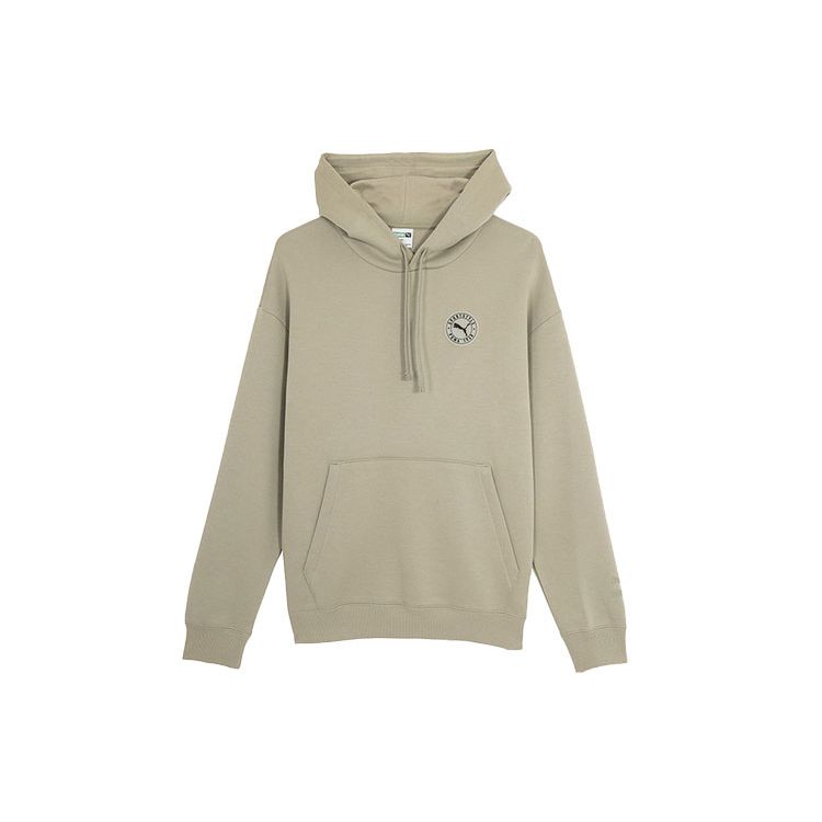 Puma Сплошной цветной логотип свободная спортивная толстовка с капюшоном унисекс серая 627879-55