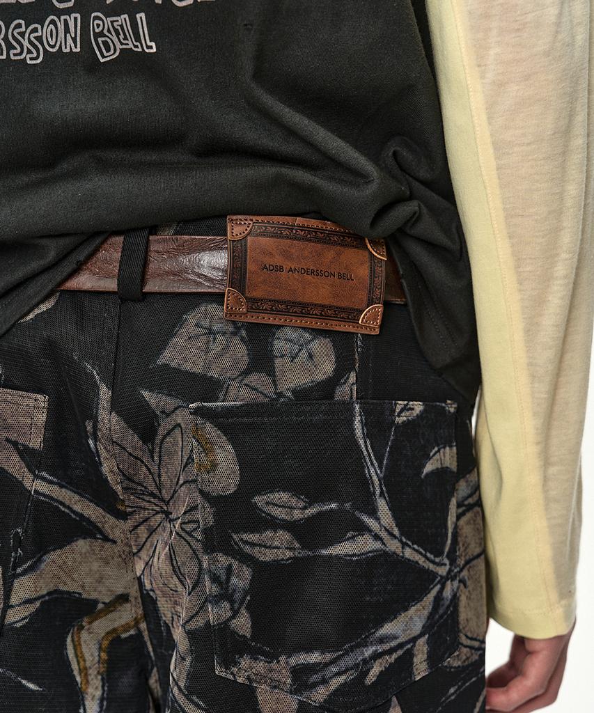 ADSB ANDERSSON BELL Flower Overlay Cargo Shorts Apa902M(Black/Beige)