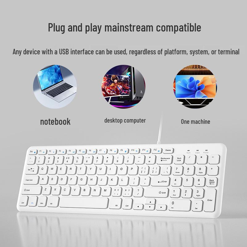 Комплект BOW: Проводная USB-клавиатура и беспроводная мышь Chocolate для дома или офиса