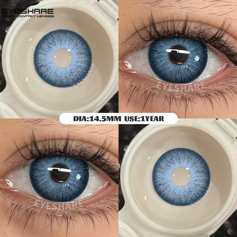 Eyeshare НОВЫЕ Голубые Цветные Линзы для Глаз 1 Пара Зеленые Цветные Зрачки для Глаз Натуральные y2k Модные Линзы Корейский Стиль Colorcon Контактные Линзы