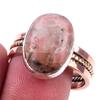 Натуральный камень родонит, ювелирное изделие из серебра 925 пробы, двухцветное кольцо р.10.5 F6U22