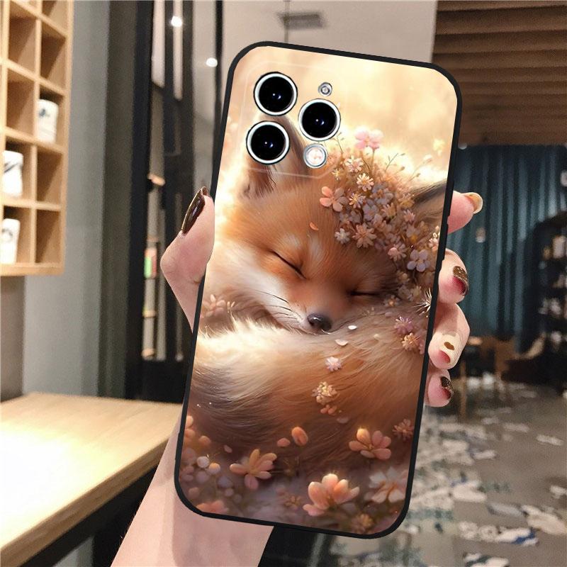 Чехол для телефона Carcasa Funda Для iPhone 17 Pro Max 17 Air 16 15 14 13 Pro Max 15 16 Pro 15Plus Милая лиса