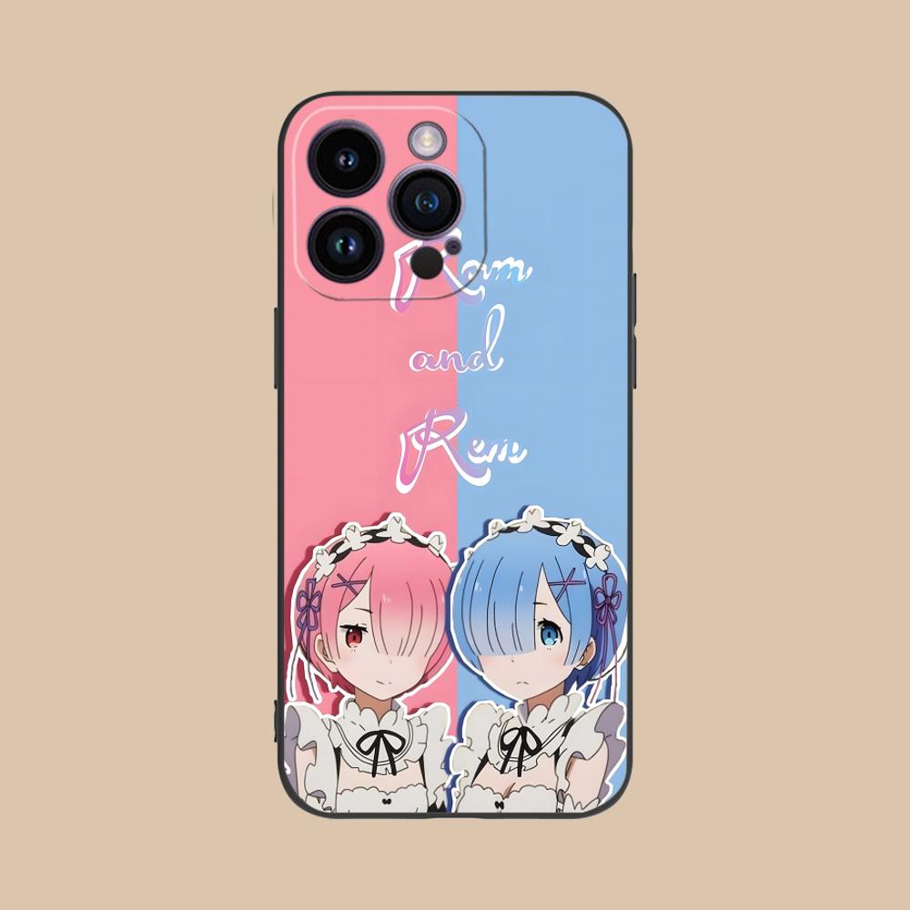 ReZero Рем Рам Матовый ТПУ Чехол для Мобильного Телефона для iPhone 17 16 15 14 13 12 11 X XR XS 8 7 Air Pro Max Plus Mini Цветная Крышка