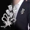 Brooch High-End Sense Niche High-End Women'S Silk Scarf Buckle Alloy Corsage Small Fragrant Wind Pearl Rhinestone High-End