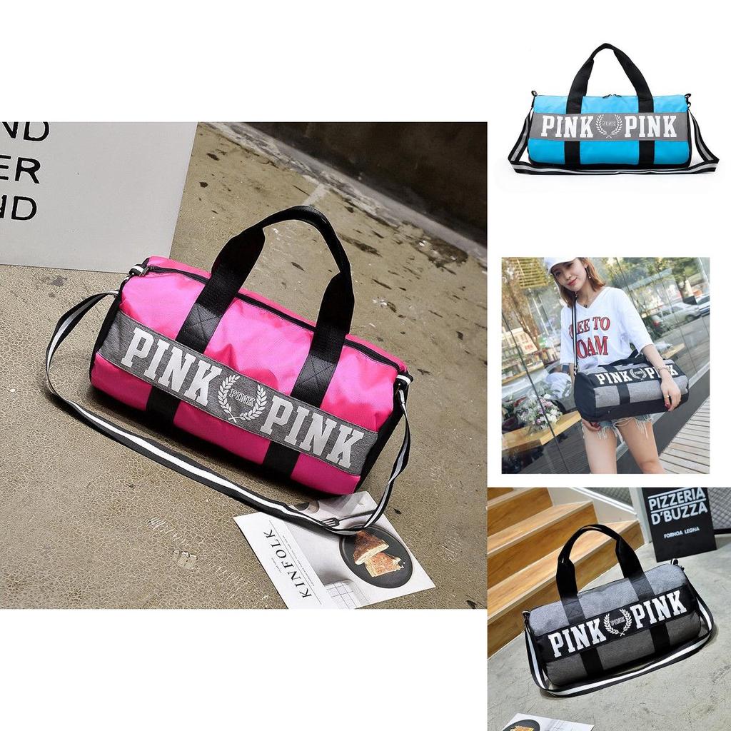 Розовая холщовая сумка-даффл Victoria's Pink для йоги с вневременным дизайном для школы и спортзала