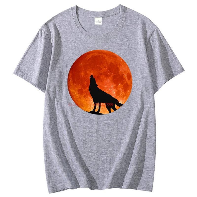 Wolf Moon Funny Shirts Graphic Tee Fashion For Unisex Tops Tshirt New Arrival Goods High Quality Short Sleeve Tee Cotton Tshirt