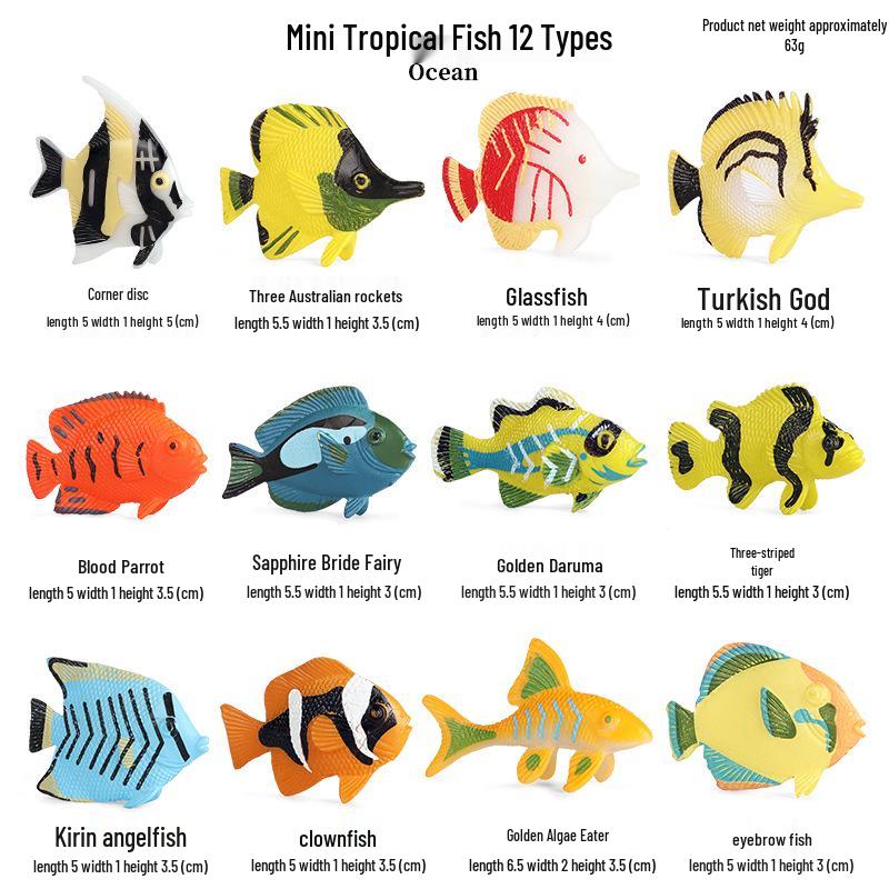 Ocean Wildlife Simulation Toy Set: Sea Turtle, Shark, Whale, Sea Lion, Tiger Shark, Manta Ray, Seal, Grouper.