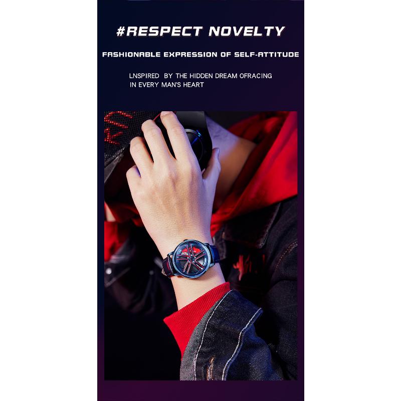 SANDA New Wheel Series Rotating Watch Men's Quartz Watch Fashion Hollow Creative Personality Cool Men's and Women's Watch