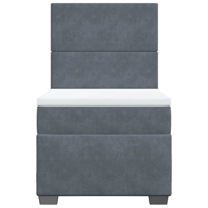 Maison Exclusive - Sommier à lattes de lit et matelas Gris foncé 80x200 cm Velours