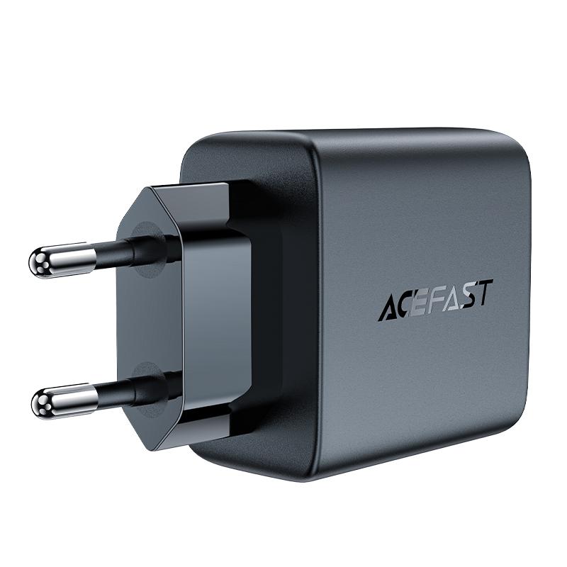 Gan 35W Pd 2X Usb-C Fast Wall Charger For Iphone Samsung Black