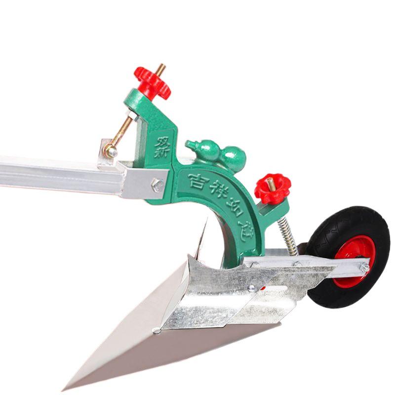 Manual Hand-Pulled Plow: Micro-Tiller & Ridger - Ideal for Seniors and Home Use
