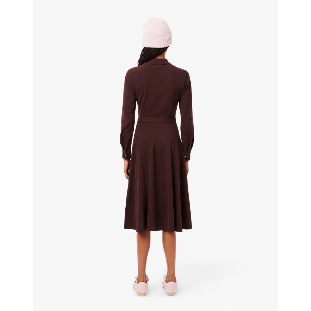 [lacoste] Women's Fit-and-Flare Belted Polo Dress EF5299-55NCAT