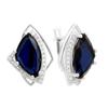 Silver Earrings with Nano 5.803ct Sapphire, Cubic Zirkonia (2141075)