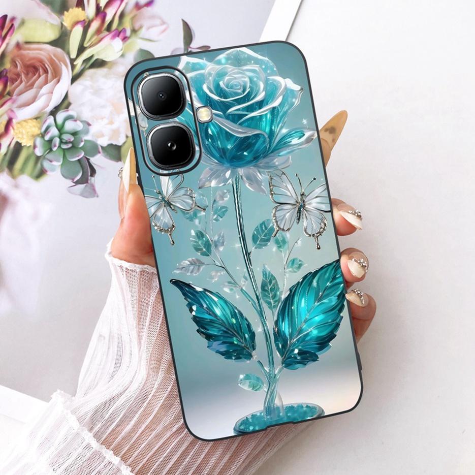 For Infinix Smart 20 Case X6840 X6840B Luxury Bow Flowers Painted Cover Soft Silicone Case For Infinix Smart 20 Smart20 4G Shell