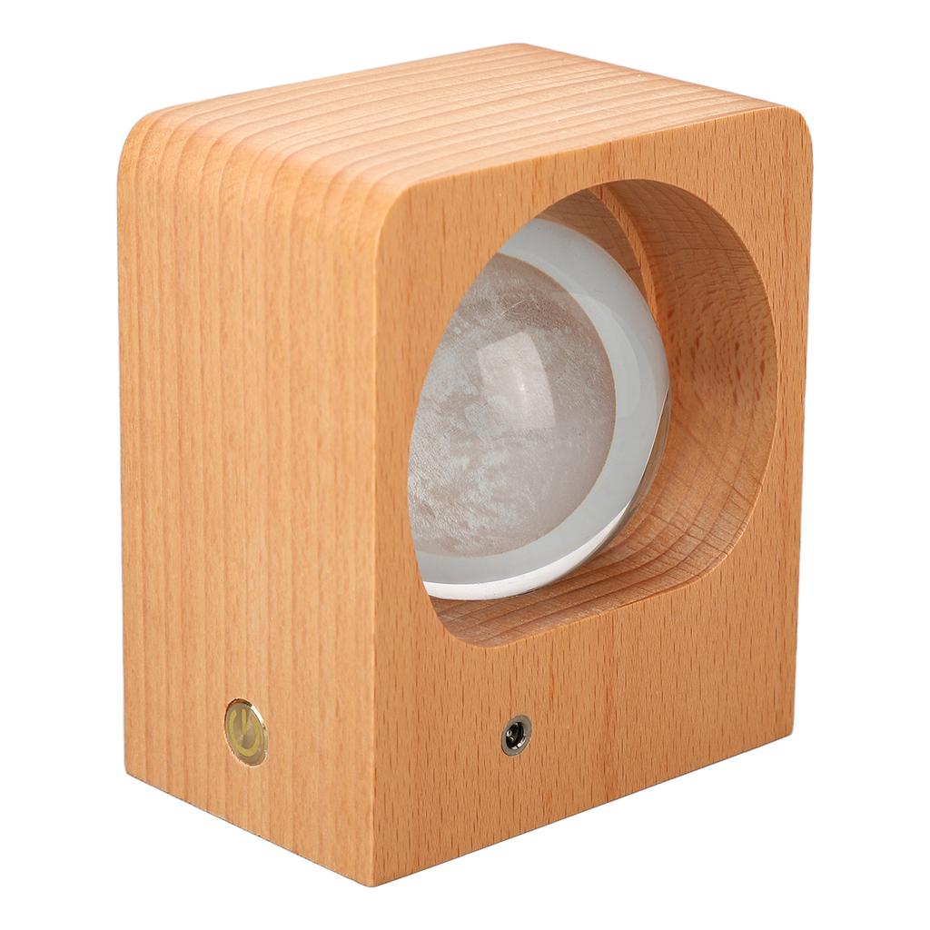 Crystal Ball Night Light with Beech Shelf Pattern Lettering Vintage Decoration Glass Ball Night Lamp for Home