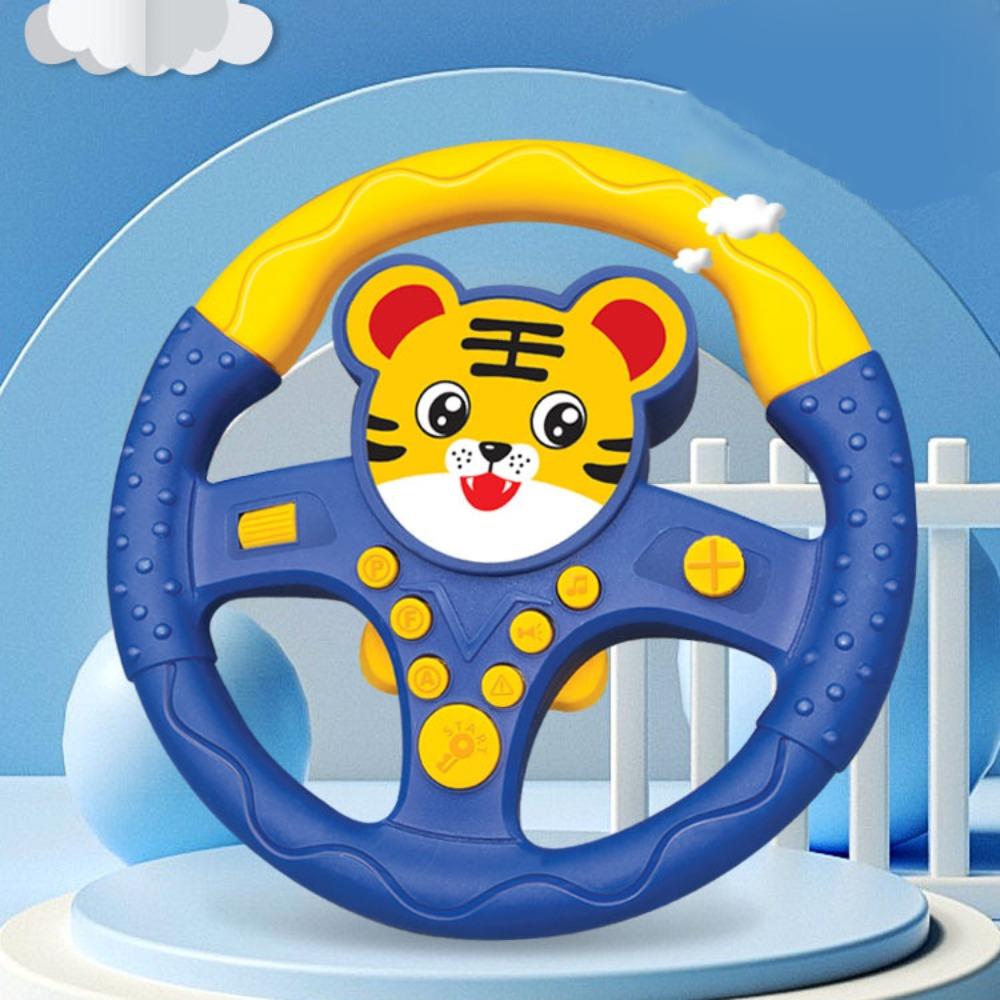 Multi Functional Cartoon Copilot Steering Wheel Montessori Simulate Driving Car Toy Children Gift