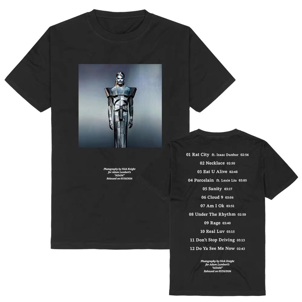 Summer Hot Sale AdamLambert Adam Album T-shirt Short Sleeve Summer O-neck Female Tshirts Unisex Harajuku Cotton Hip Hop Streetwear Oversized T-shirt