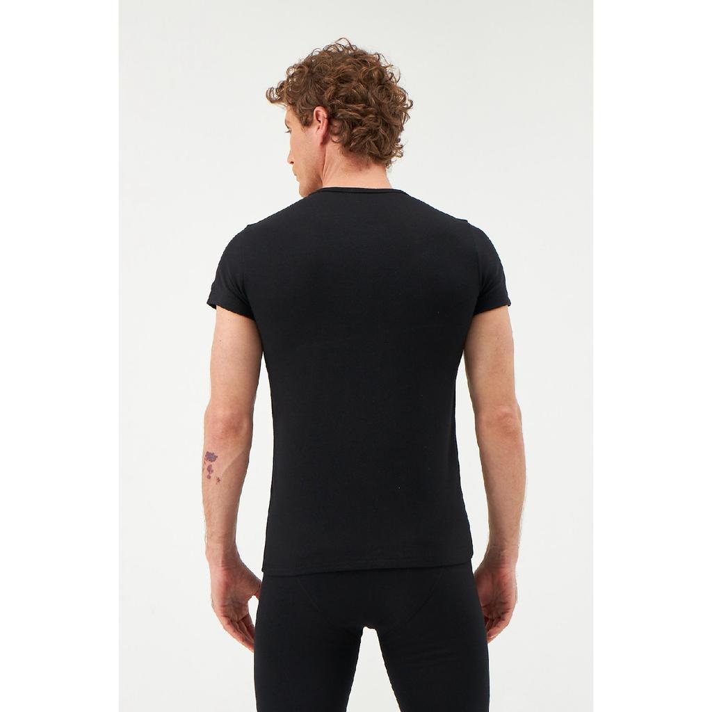 Мужское термобелье с короткими рукавами и круглым вырезом цвета экрю