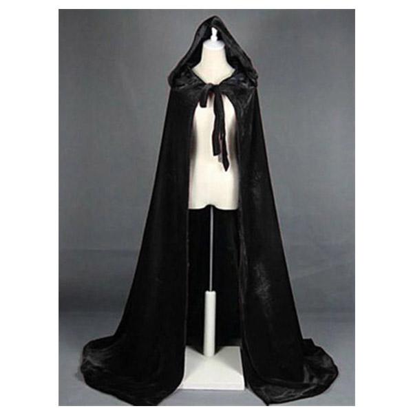 Hooded Cape Reversible Velvet Cloak Lined with Satin Medieval Halloween Christmas Cosplay Costume