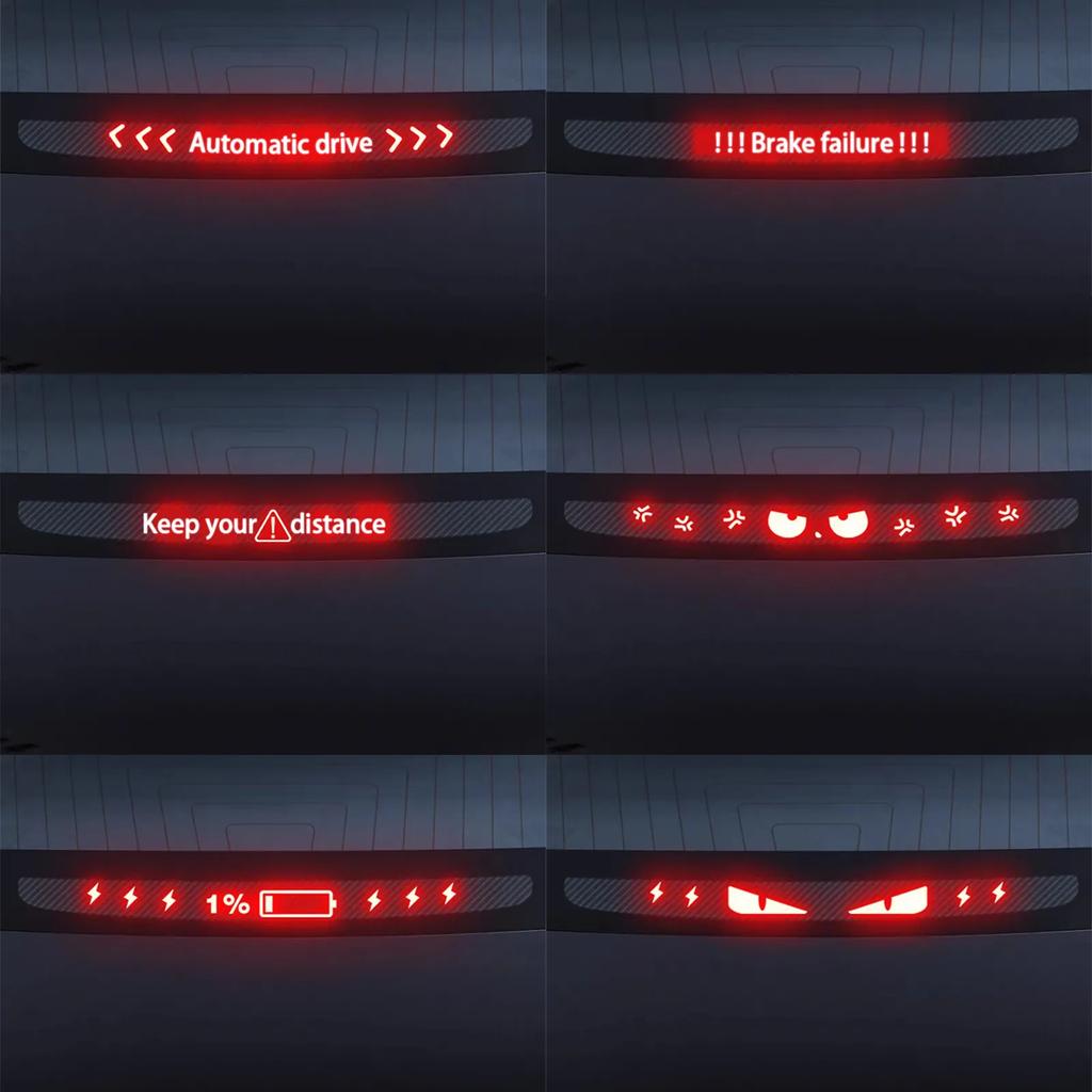 Принимаем индивидуальные наклейки для Tesla Model 3 Y Car High Mounted Brake Acrylic Projection Board Top Tail Light Emblem Halloween