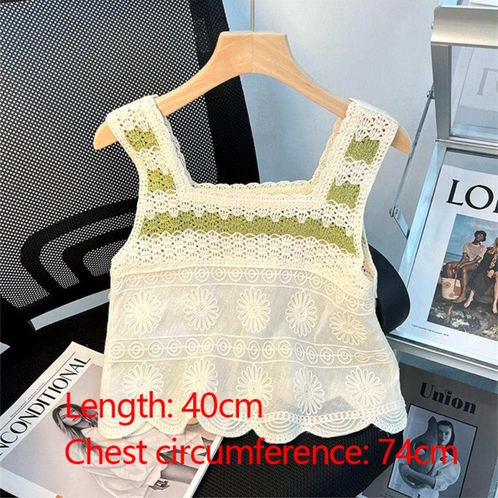 Knitted Crop Top Retro Short Top New Sleeveless Vest Bohemia