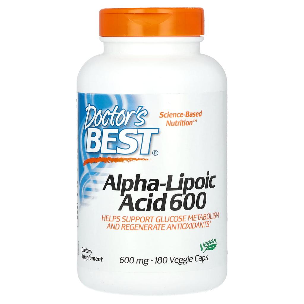 Doctor's Best Альфа-липоевая кислота 600, 600 мг, 180 растительных капсул