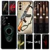 AK47 Handgun Gun BUllets Phone Case For Samsung Galaxy S23 Ultra S22 S21 S20 FE 5G S10 S10E S9 S8 Plus Note 20 Soft Black Cover