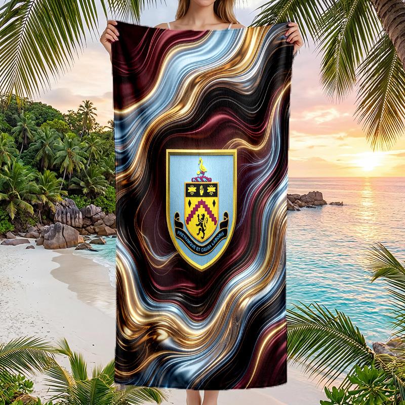 Пляжное полотенце Burnley Football Мягкое из микрофибры Летнее полотенце Быстросохнущее Впитывающее полотенце для пляжа Бассейна Путешествий