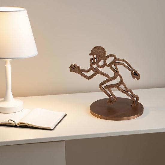 Украшение Футболист Минималистичная Линия Фигурка Игрока в Регби Коллекционное для Дома