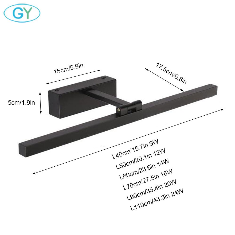 L40cm L60cm L70cm L90cm L110cm Светодиодный настенный светильник для зеркала в ванной, водонепроницаемый современный акриловый настенный светильник, светильники для ванной комнаты, AC85-265V