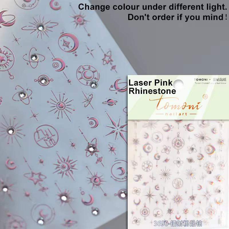 1pcs 5D Relief Kawaii Colorful Star Nail Art Stickers Multi Macaron Mangxing Nail Decorations Self Adhesive Decals Accessories