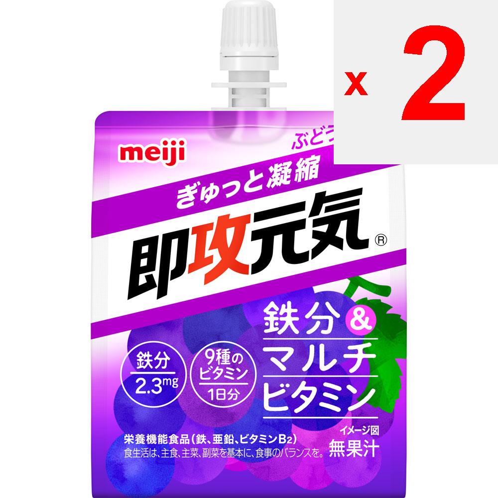 MEIJI Sokogan Genki Jelly Iron & Multivitamin со вкусом винограда 180 г Perfect Plus Cheer Pack Perfect Plus