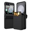 Пластиковый чехол с держателем для карт для телефона Samsung Galaxy Z Flip 6 5 4 3 Flip6 Flip5 Flip4 Flip3 5G Full Hinge Protection Cover