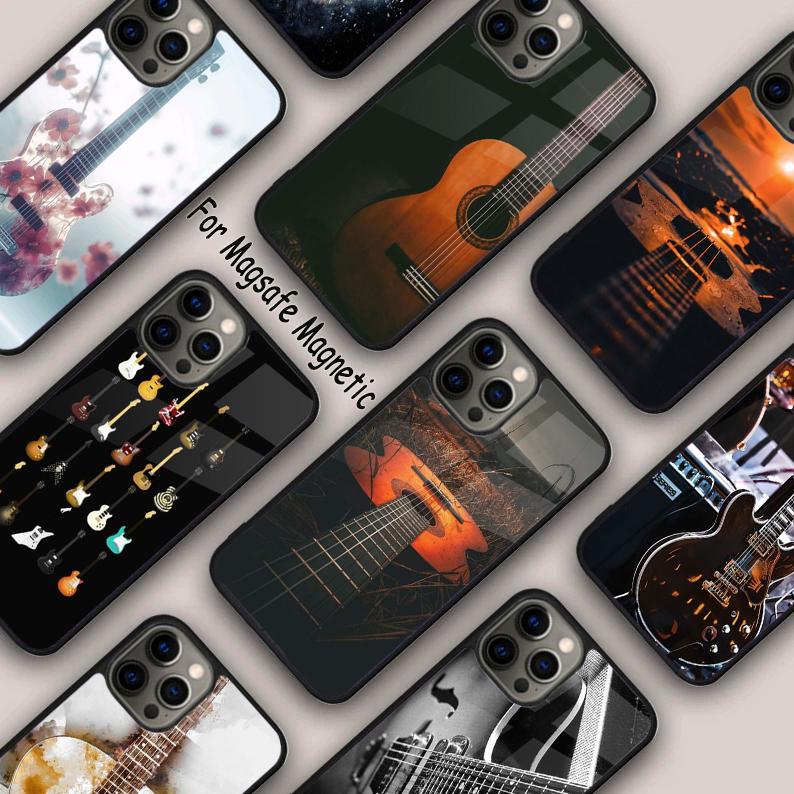 Музыкальный инструмент Гитара Чехол для телефона с магнитом для APPLE iPhone 17 Air 16 14 13 12 Pro Max 15 Plus Беспроводная крышка MagSafe