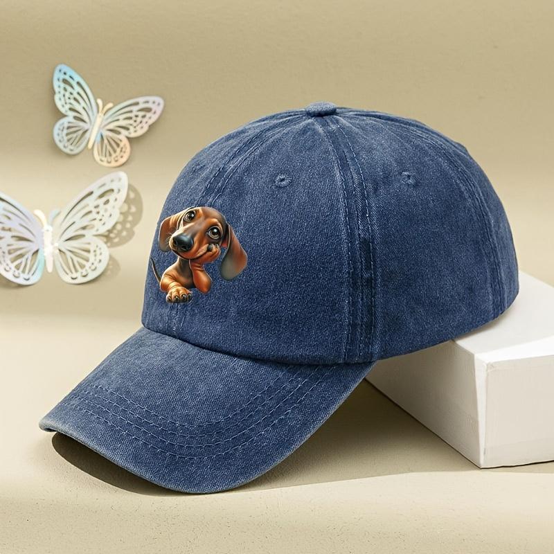 Dog printed baseball cap with fashionable and simple design suitable for daily leisure and versatile use