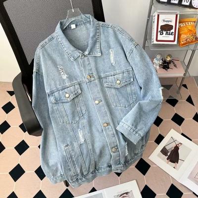 Большие размеры джинсовая куртка женская верхняя одежда свободные джинсовые куртки женские винтажные большие размеры свободная уличная одежда