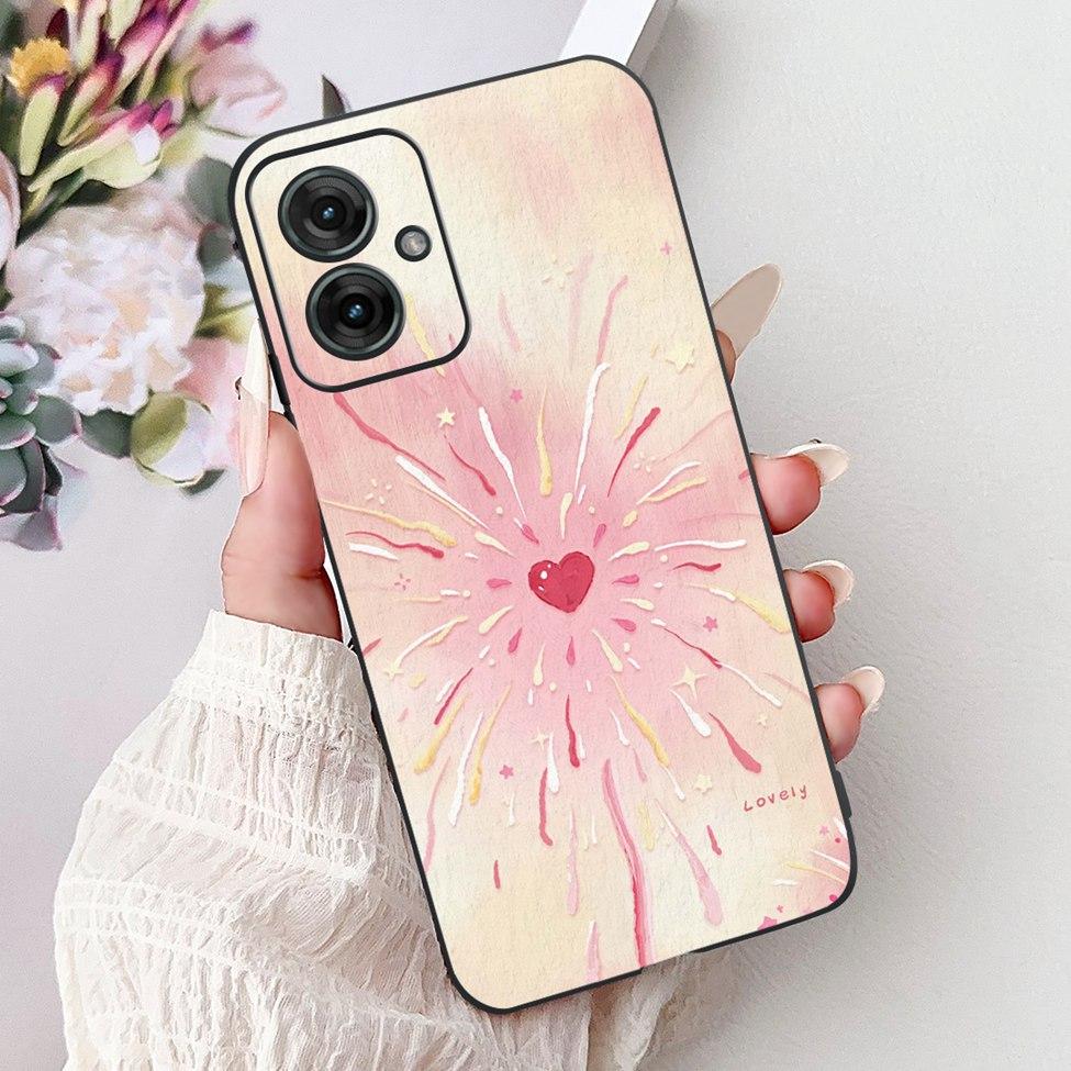 For Motorola Moto G55 Case Silicone Cute Cat Fashion Flowers Cool Painted Cover For Motorola G55 Moto G55 Phone Case XT2435-2