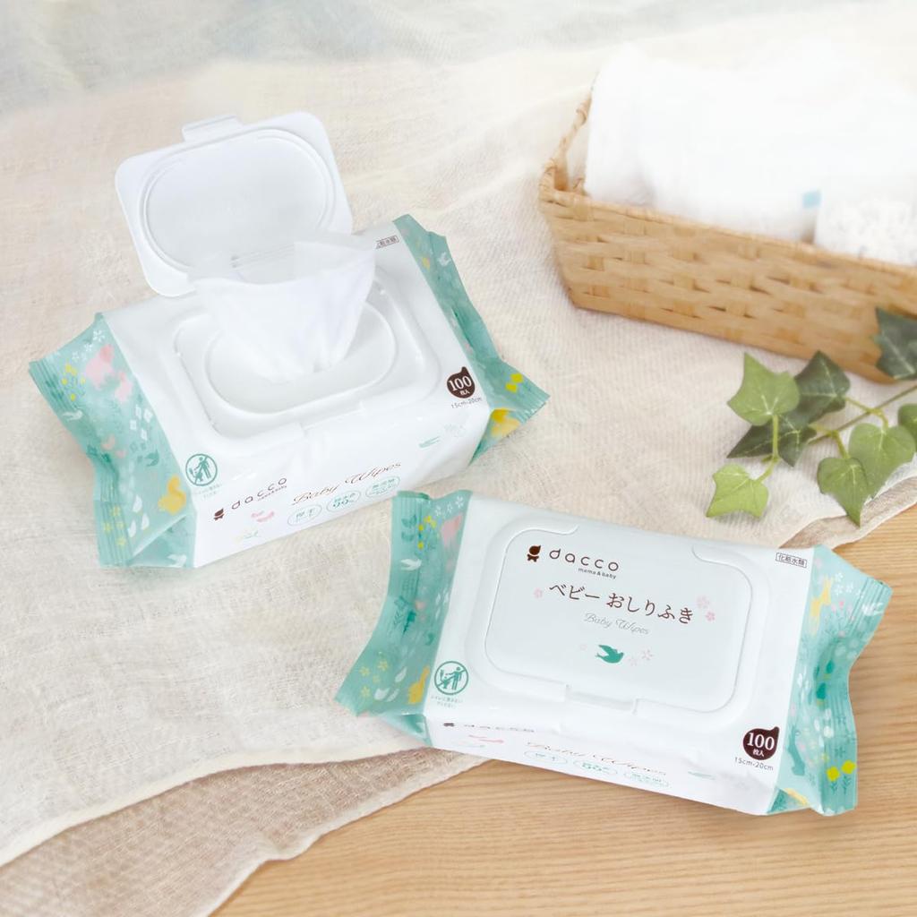dacco baby wipes with 1200 sheets sheets x 12 large thick plenty of pure water 84611 lid, (100 pieces), capacity, economical, sheet, 99%