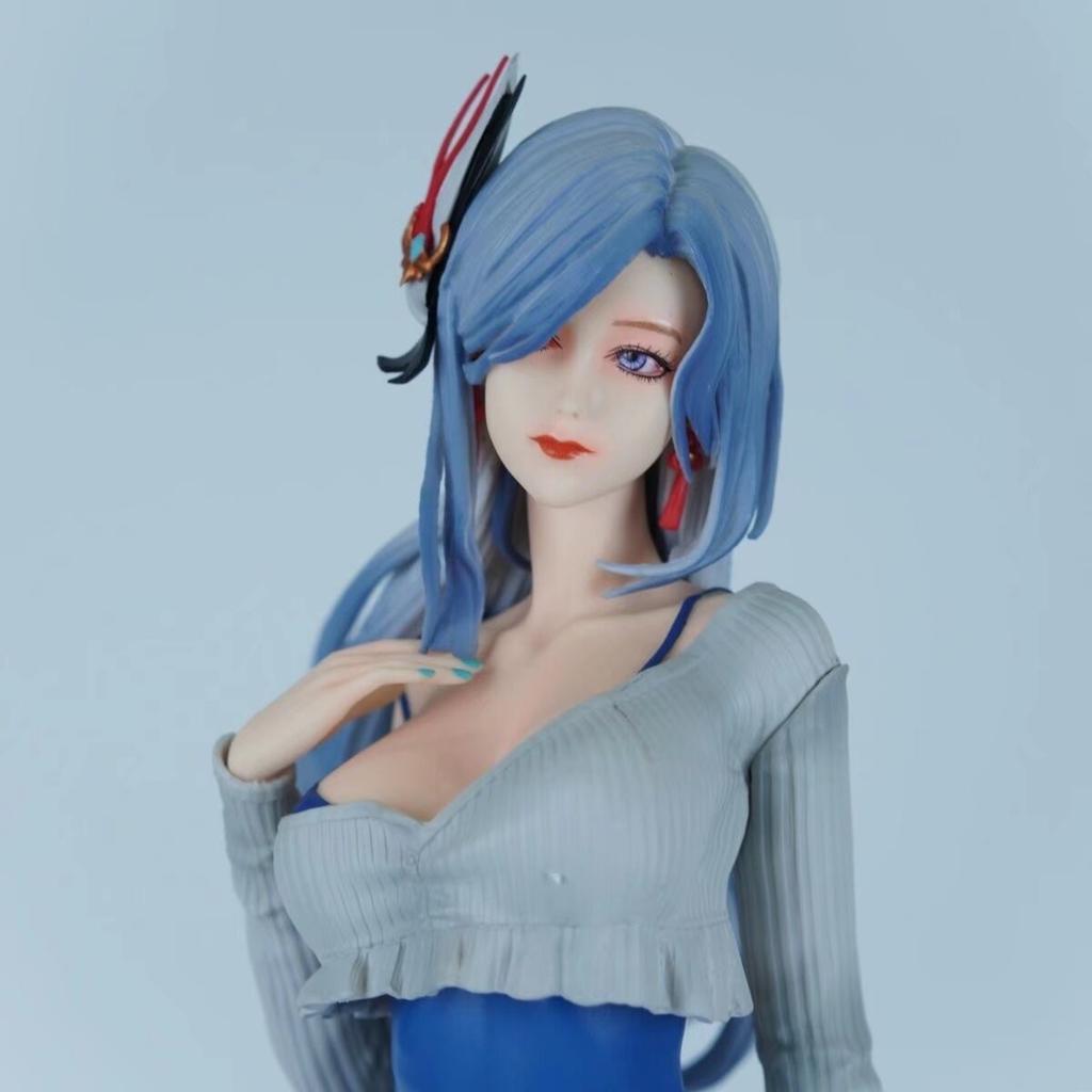 48cm Anime Genshin Impact Figures GK Shenhe Action Figures Ice Girl PVC Collection Model Ornament Toys Desktop Decoration Gifts