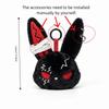 Gothic Wounded Rabbit Keyring Hoop Earrings Cute Furry Bag Pendant  Gift For Women