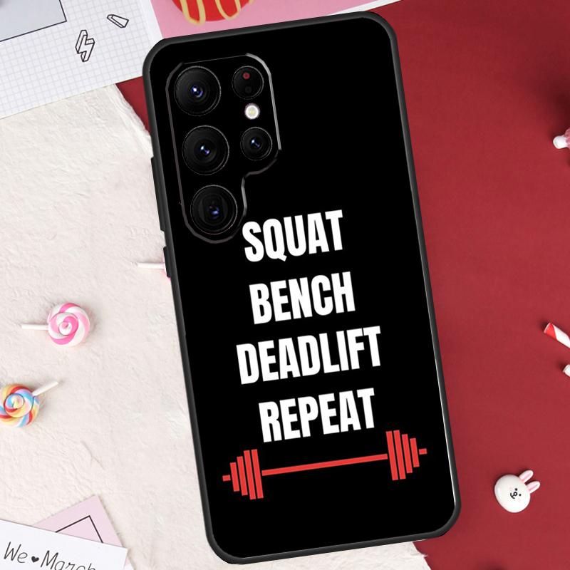 Bodybuilding Gym Fitness Quotes Case For Samsung Galaxy S25 Ultra S20 S21 S22 S23 S24 Ultra S9 S10 Plus S24 FE Cover Shell