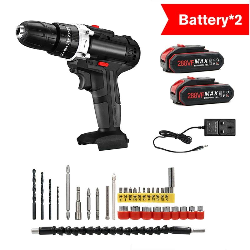 Набор аккумуляторных дрелей, электрическая отвертка, мини-беспроводной привод с зарядным устройством, переменная скорость, электроинструменты «сделай сам»