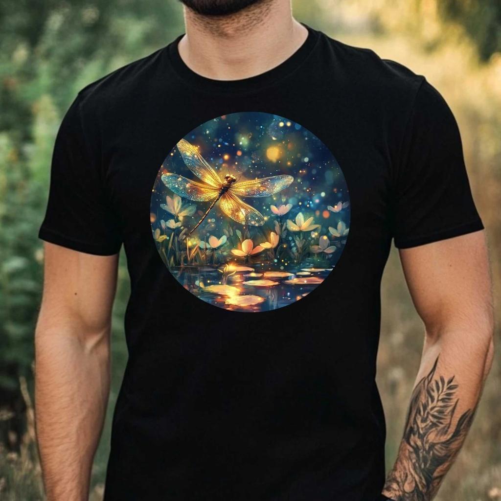 T-Shirt Herren Libelle Magie Motiv Baumwolle Größe XS bis 5XL