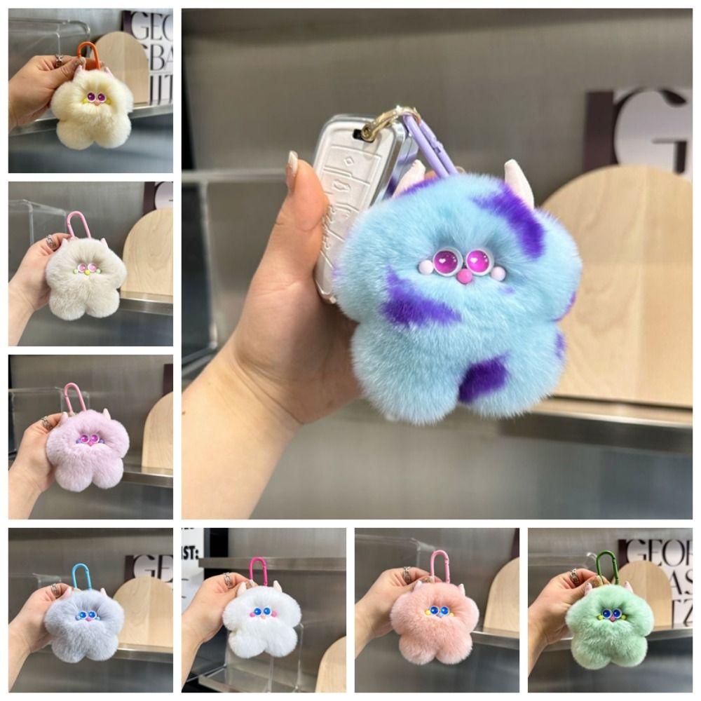 Сумка-подвеска из искусственного меха кролика, брелок для ключей, мультяшный плюшевый шар, подвеска, украшения