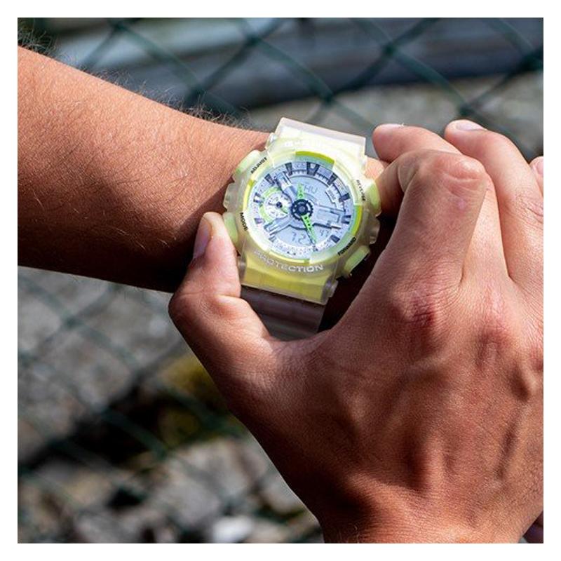 Casio Уличный Классический Двойной Дисплей Стрелочный Циферблат Кварцевый Механизм Ремешок из Смолы Японские и Корейские Часы Мужские и Женские Один Стиль GA-110LS-7ABA-110CR-7A