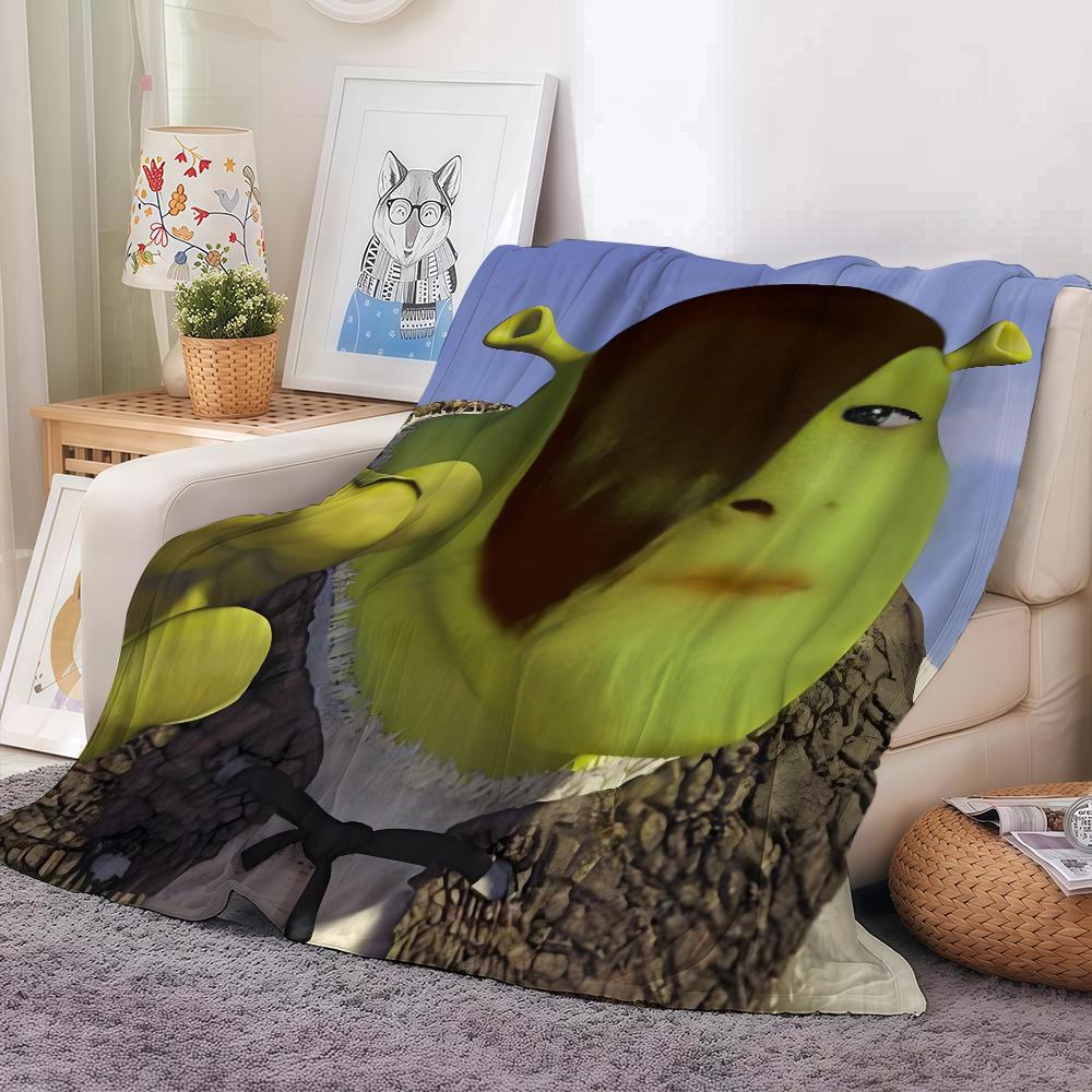 S-Shrek-K Шуточные Мемы Плед Теплый И Мягкий Подходит Для Спальни Гостиной Дивана Кровати Офиса Путешествий Кемпинга