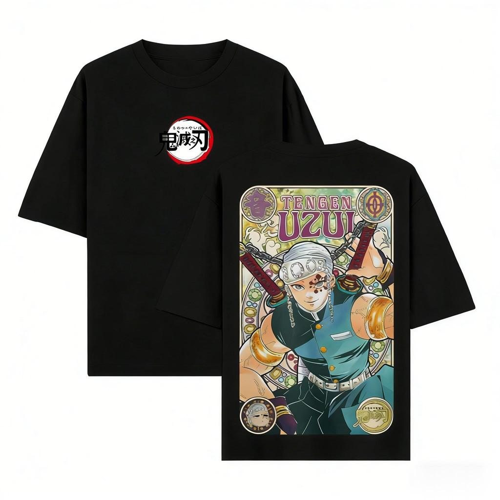 Anime Demon Slayer Tengen Uzui Zenitsu T Shirt Men Women Casual Short Sleeve Summer Graphic Tee Harajuku Streetwear Cosplay Y2k