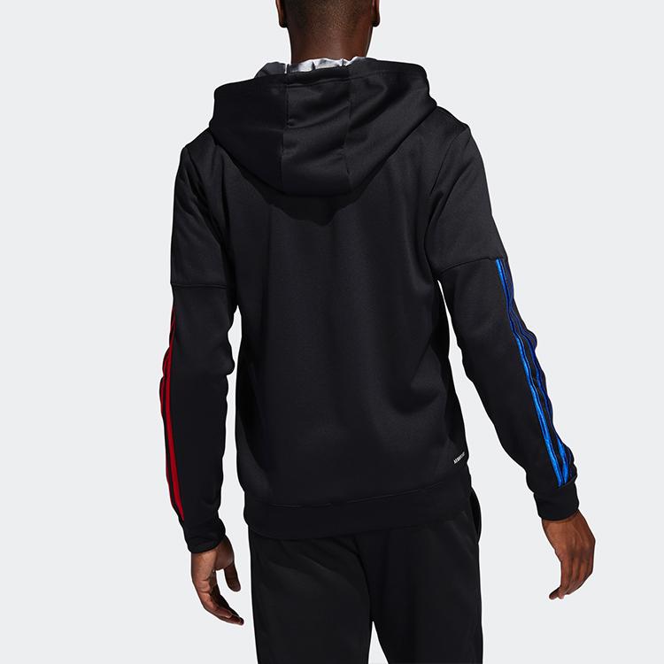adidas Баскетбольная куртка с капюшоном во всю молнию, мужская верхняя одежда, черная FH7733