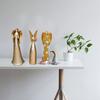 Nordic Luxury Simple Смола Искусство Орнамент Настольное Украшение Имитация Деревянной Гравюры Золотая Статуя
